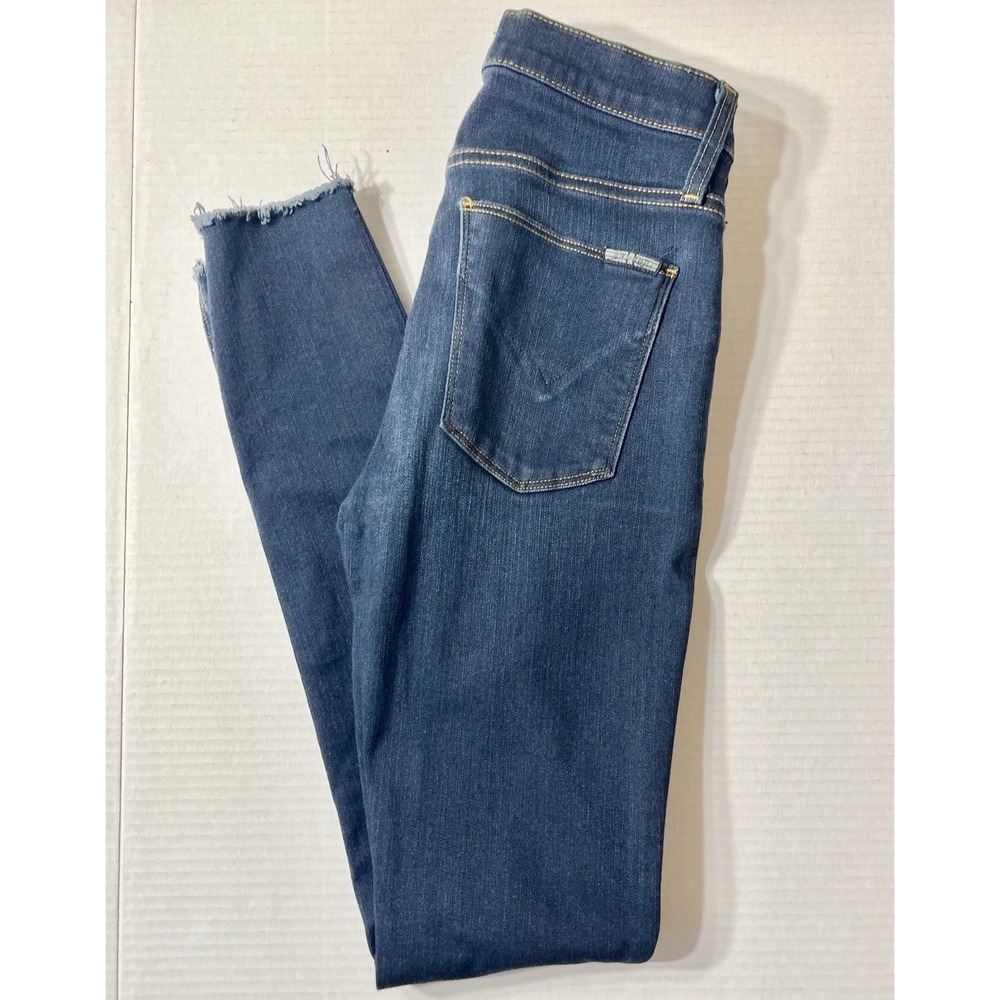Hudson Jeans Women's 26 Nico Mid Rise Ankle Raw Hem Super Skinny Luxury